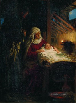 イリヤ・レーピン Painting - キリスト降誕 1890年 イリヤ・レーピン